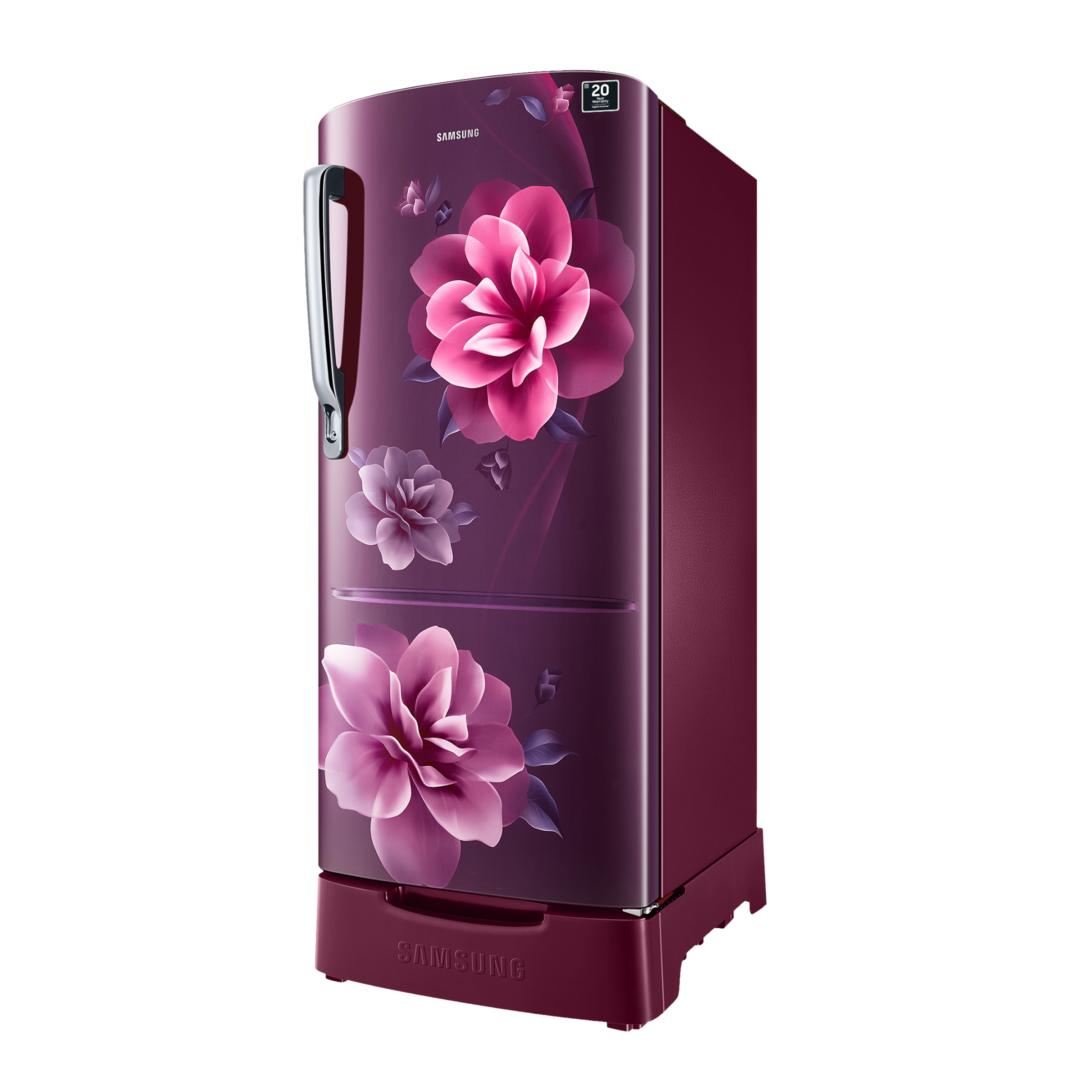SAMSUNG Stylish Grande 183 Litres4 Star Direct Cool Single Door Refrigerator with Stabilizer Free Operation (RR20C1824CR/HL, Camellia Purple)