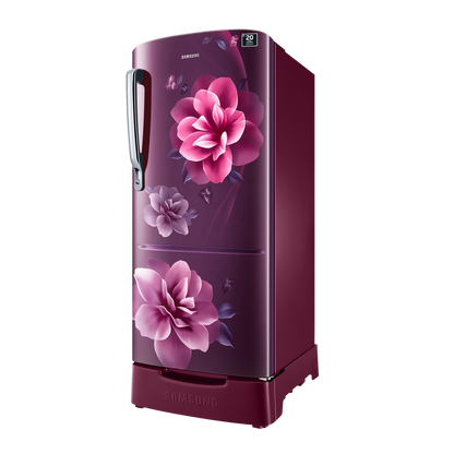 SAMSUNG Stylish Grande 183 Litres4 Star Direct Cool Single Door Refrigerator with Stabilizer Free Operation (RR20C1824CR/HL, Camellia Purple)