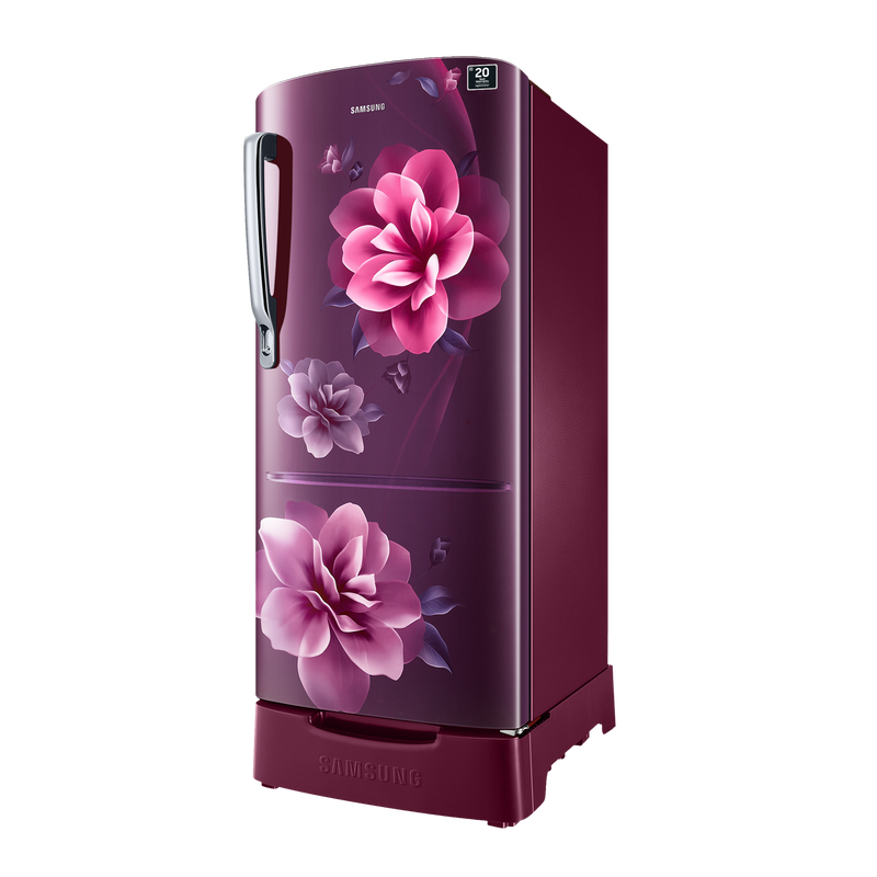 SAMSUNG Stylish Grande 183 Litres4 Star Direct Cool Single Door Refrigerator with Stabilizer Free Operation (RR20C1824CR/HL, Camellia Purple)