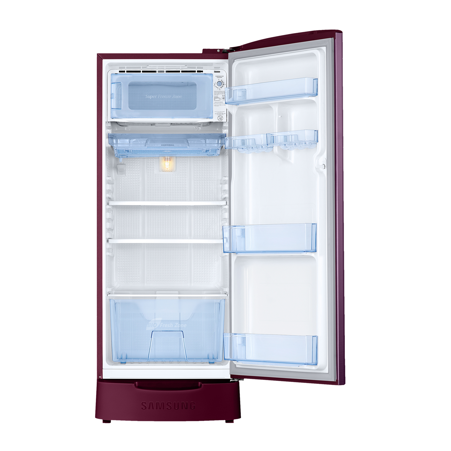 SAMSUNG Stylish Grande 183 Litres4 Star Direct Cool Single Door Refrigerator with Stabilizer Free Operation (RR20C1824CR/HL, Camellia Purple)