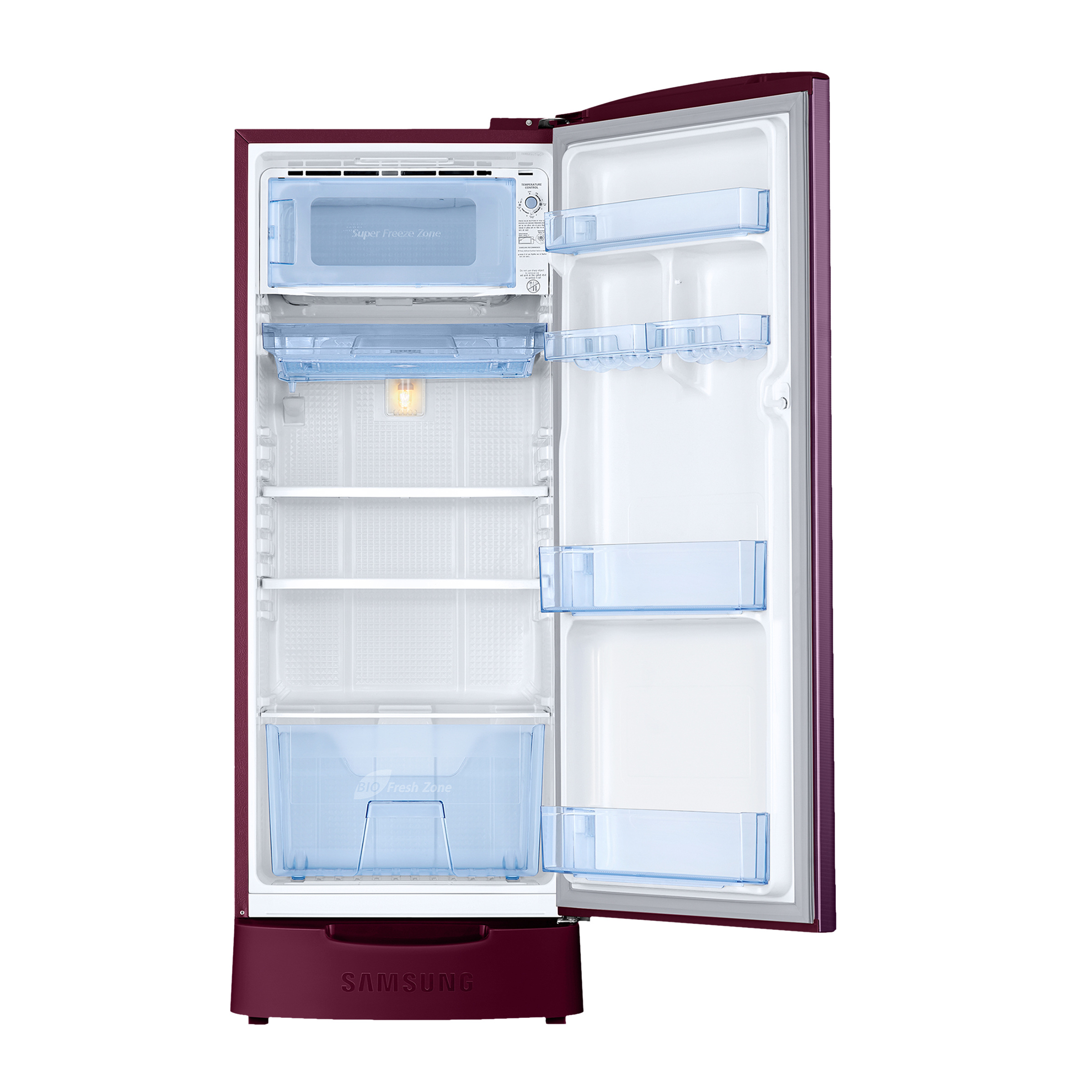 SAMSUNG Stylish Grande 183 Litres4 Star Direct Cool Single Door Refrigerator with Stabilizer Free Operation (RR20C1824CR/HL, Camellia Purple)