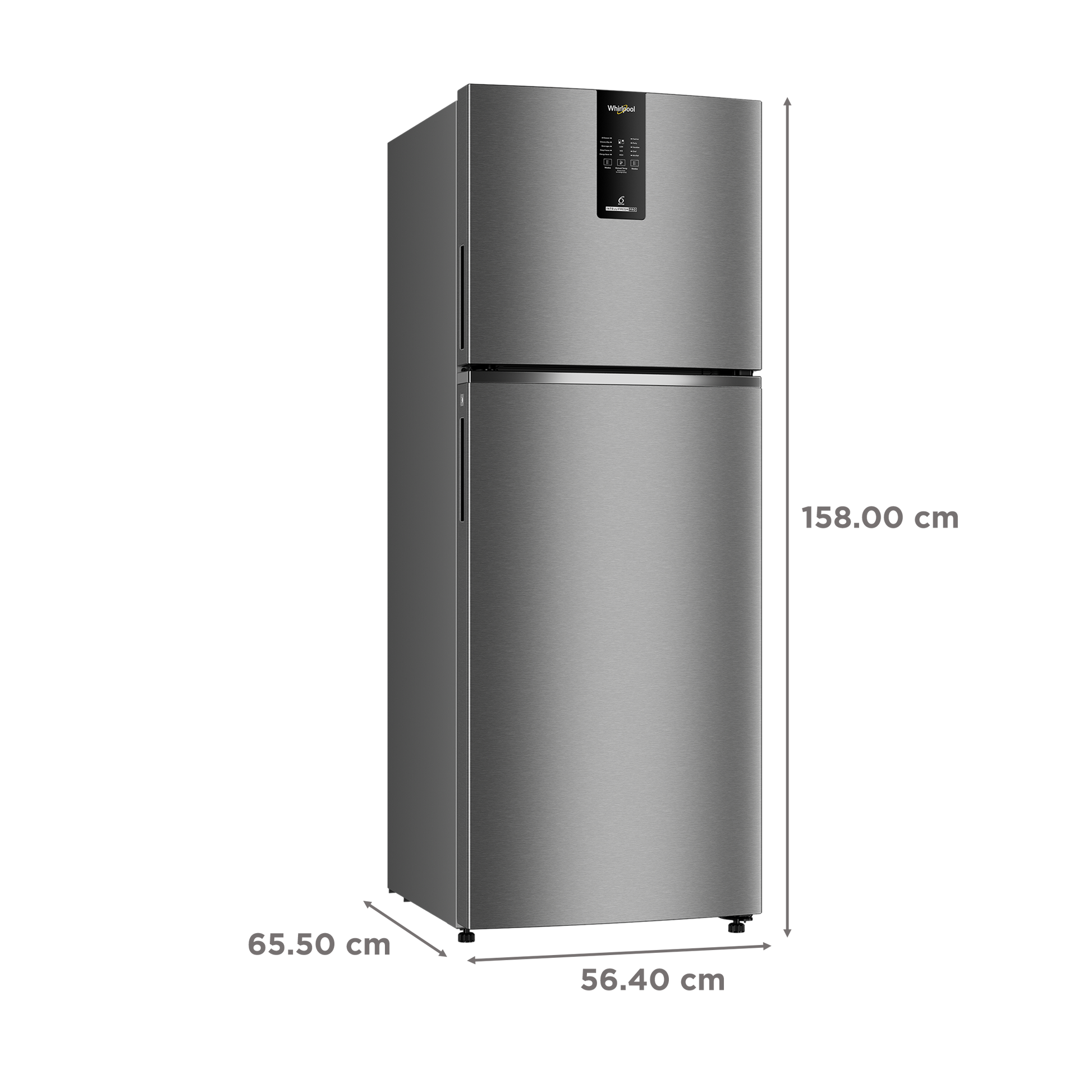 Whirlpool Intellifresh Pro 278 235 Litres 2 Star Frost Free Double Door Convertible Refrigerator with 6th Sense Technology (Grey)