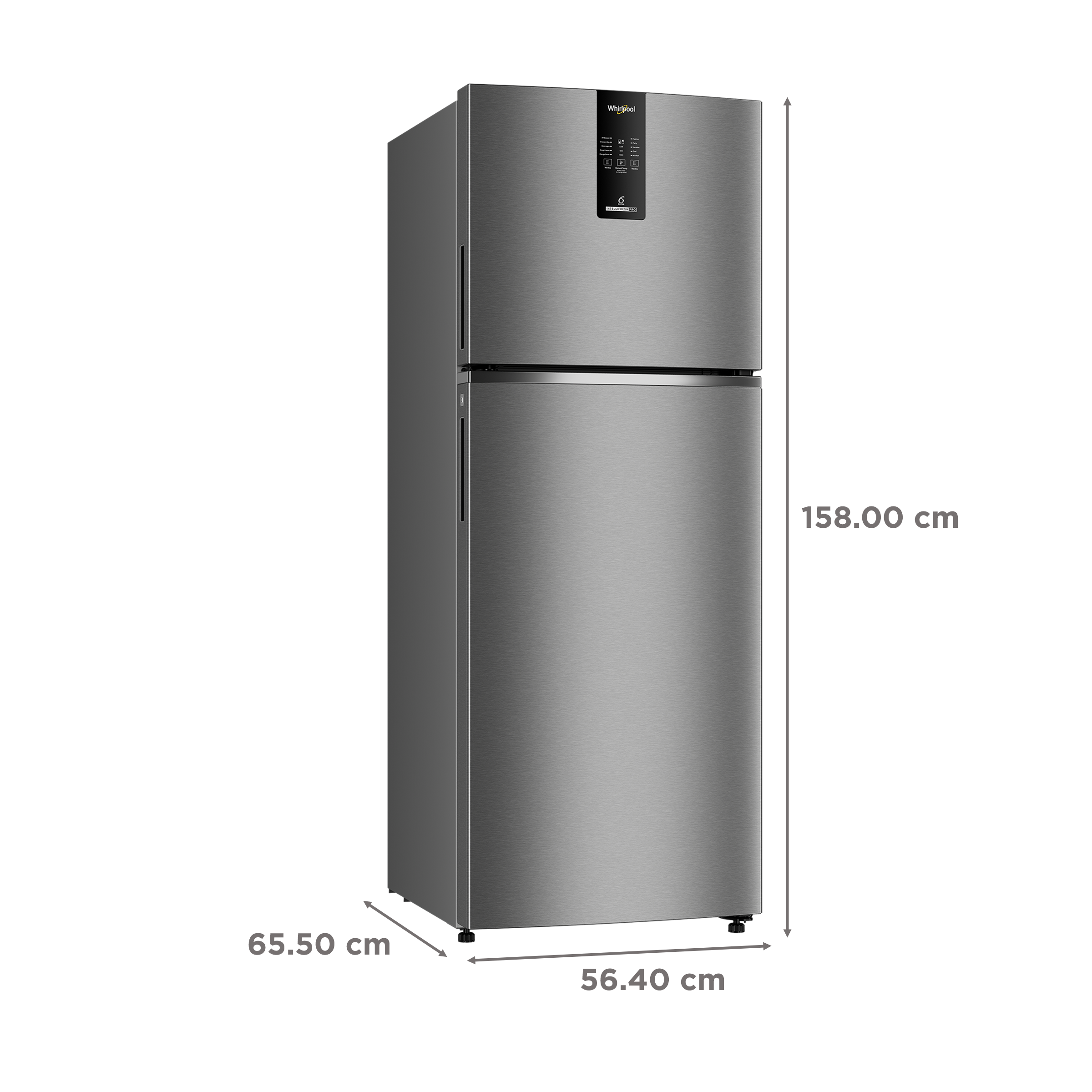 Whirlpool Intellifresh Pro 278 235 Litres 2 Star Frost Free Double Door Convertible Refrigerator with 6th Sense Technology (Grey)