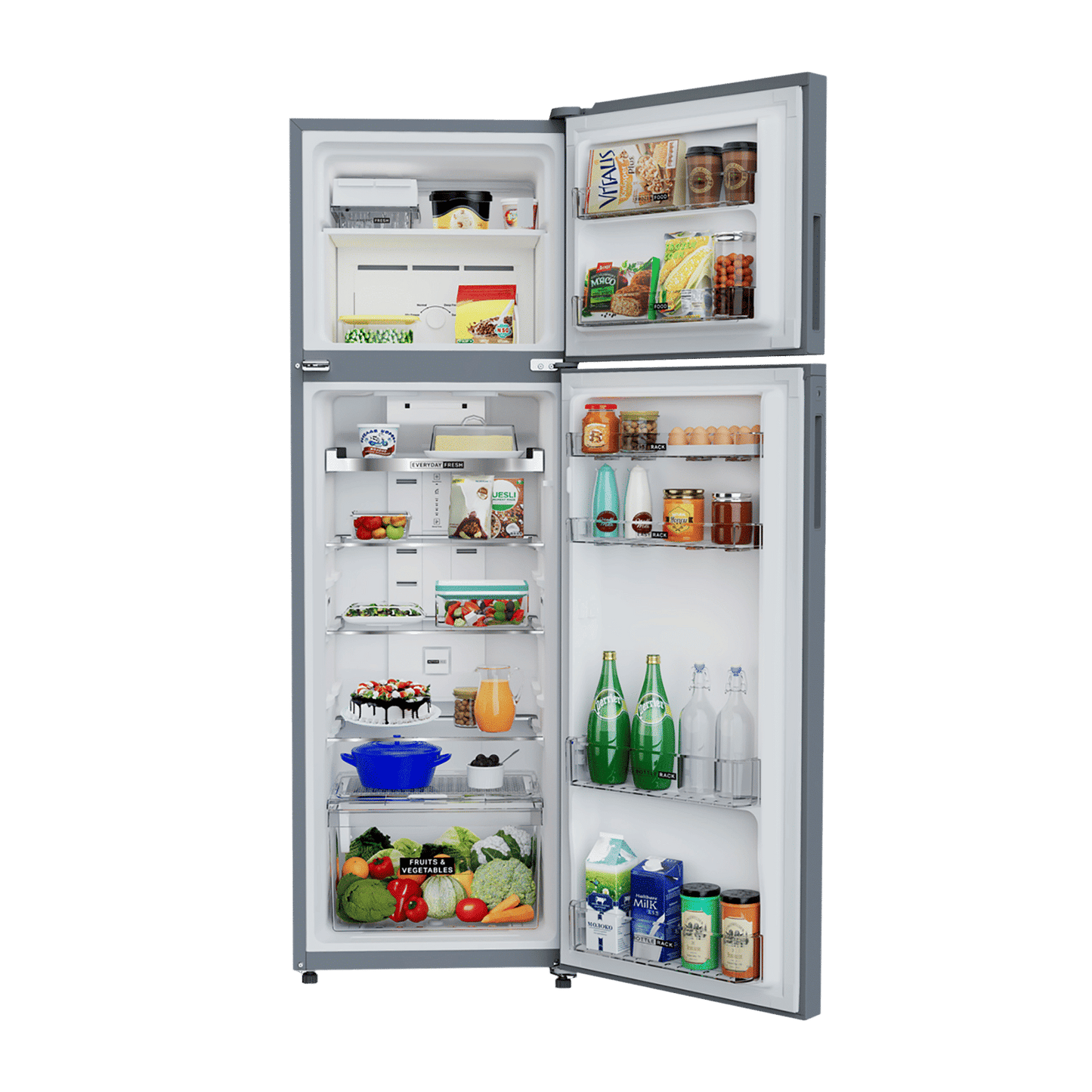 Whirlpool Intellifresh 259 Litres 2 Star Frost Free Double Door Refrigerator with 6th Sense Technology (Mirror Glass)