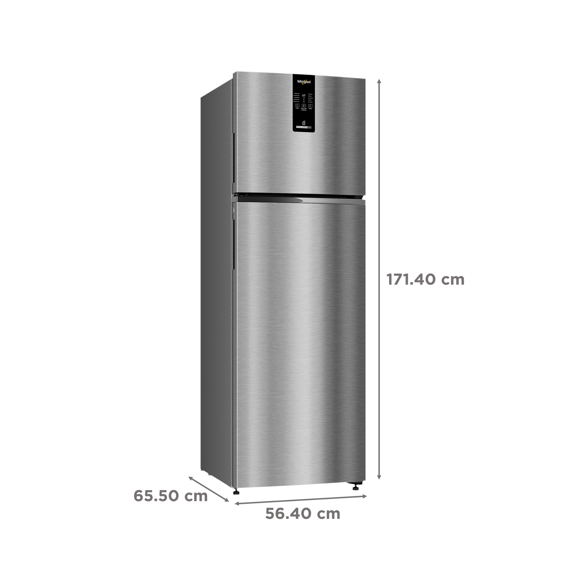 Whirlpool Intellifresh Pro 259 Litres 2 Star Frost Free Double Door Convertible Refrigerator with 6th Sense Technology (Grey)