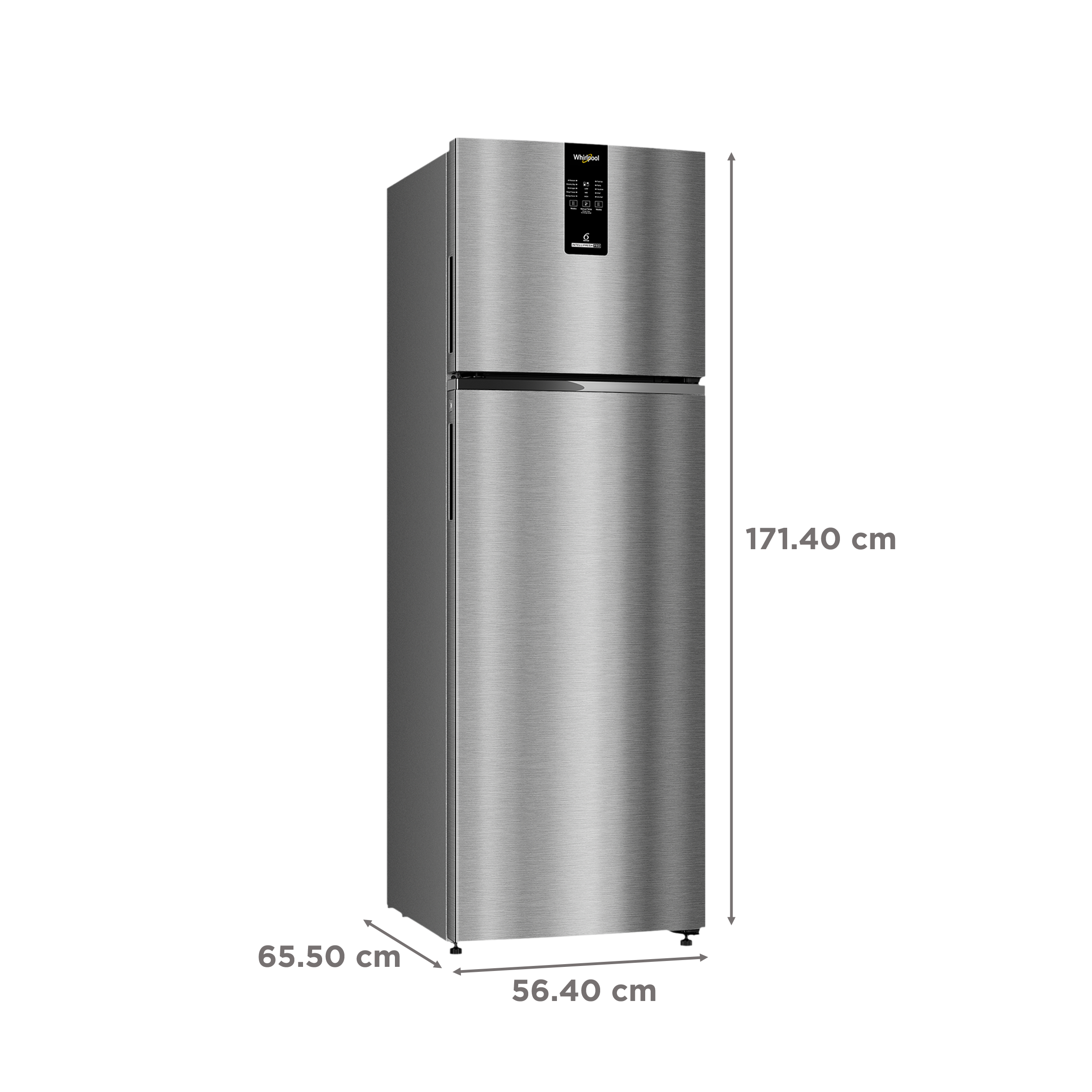 Whirlpool Intellifresh Pro 259 Litres 2 Star Frost Free Double Door Convertible Refrigerator with 6th Sense Technology (Grey)
