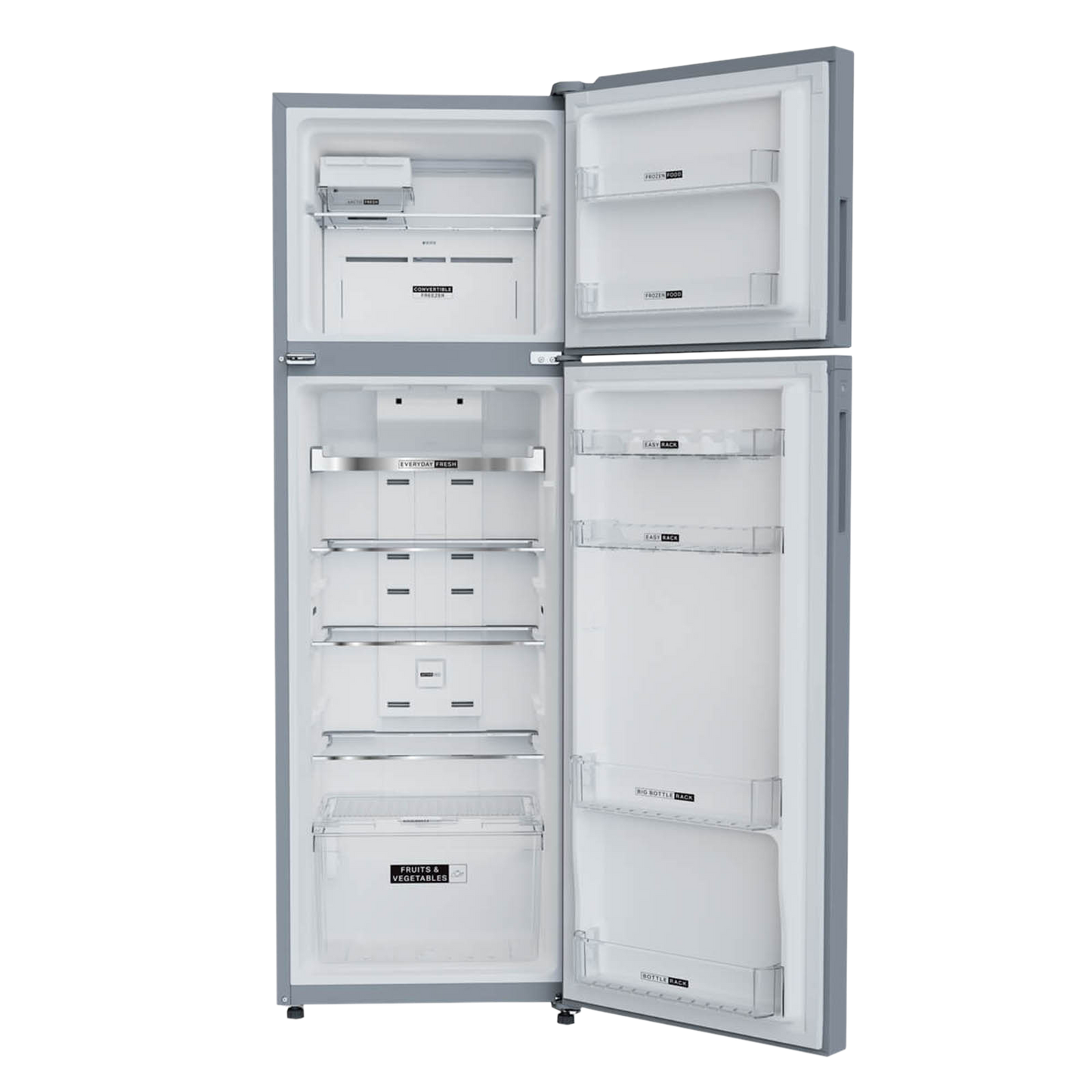 Whirlpool Intellifresh Pro 259 Litres 2 Star Frost Free Double Door Convertible Refrigerator with 6th Sense Technology (Grey)