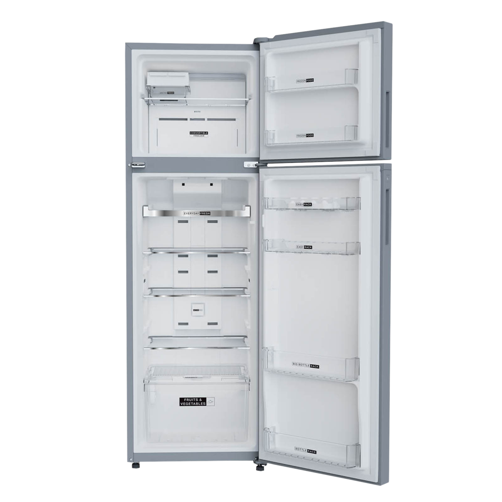 Whirlpool Intellifresh Pro 259 Litres 2 Star Frost Free Double Door Convertible Refrigerator with 6th Sense Technology (Grey)