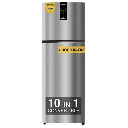 Whirlpool Intellifresh Pro 259 Litres 2 Star Frost Free Double Door Convertible Refrigerator with 6th Sense Technology (Grey)