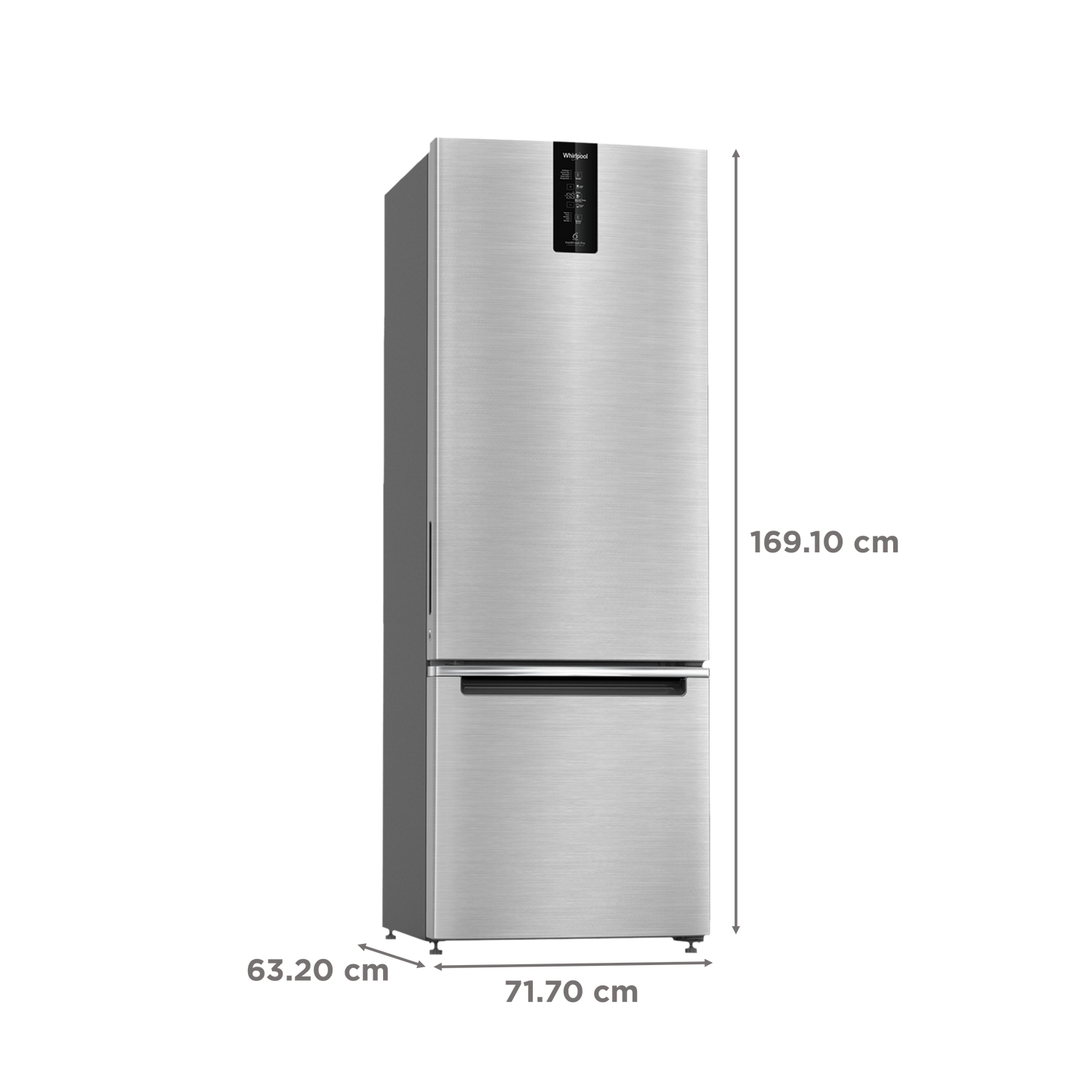 Whirlpool Intellifresh Pro 285 Litres 2 Star Frost Free Double Door Bottom Mount Convertible Refrigerator with 6th Sense Technology (IFPRO BM INV CNV 3, Grey)