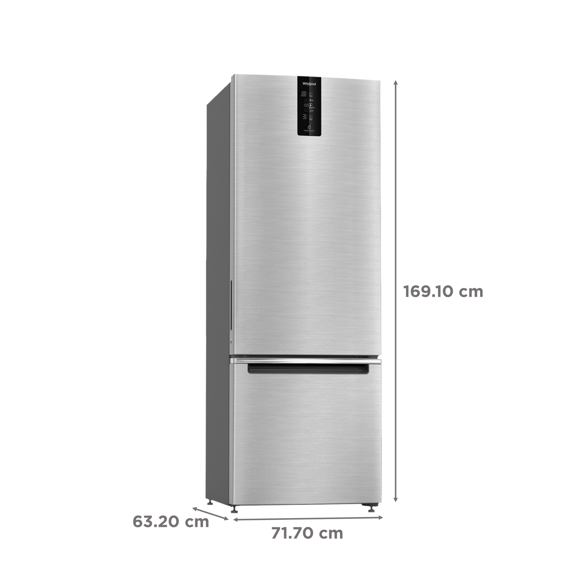 Whirlpool Intellifresh Pro 285 Litres 2 Star Frost Free Double Door Bottom Mount Convertible Refrigerator with 6th Sense Technology (IFPRO BM INV CNV 3, Grey)