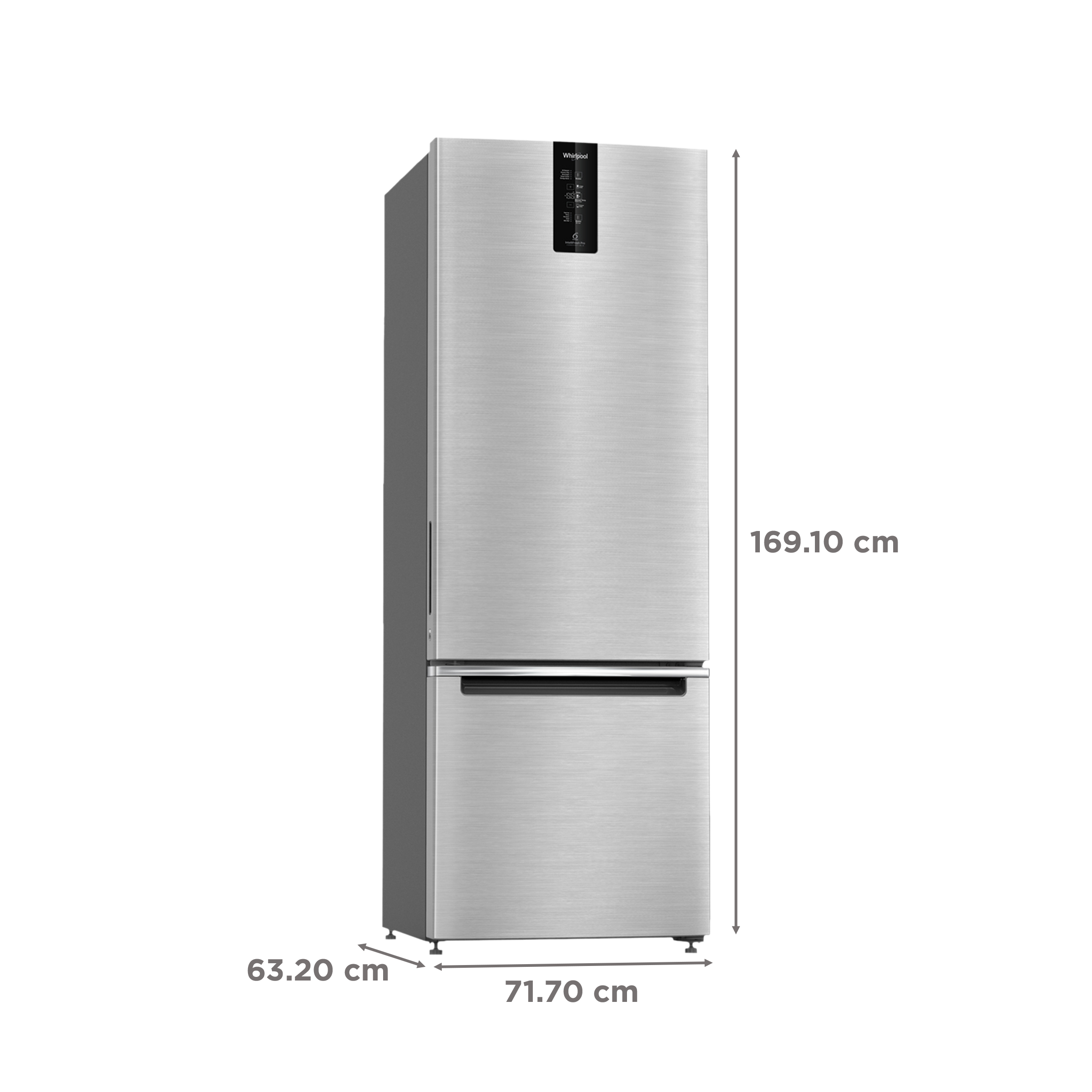 Whirlpool Intellifresh Pro 285 Litres 2 Star Frost Free Double Door Bottom Mount Convertible Refrigerator with 6th Sense Technology (IFPRO BM INV CNV 3, Grey)
