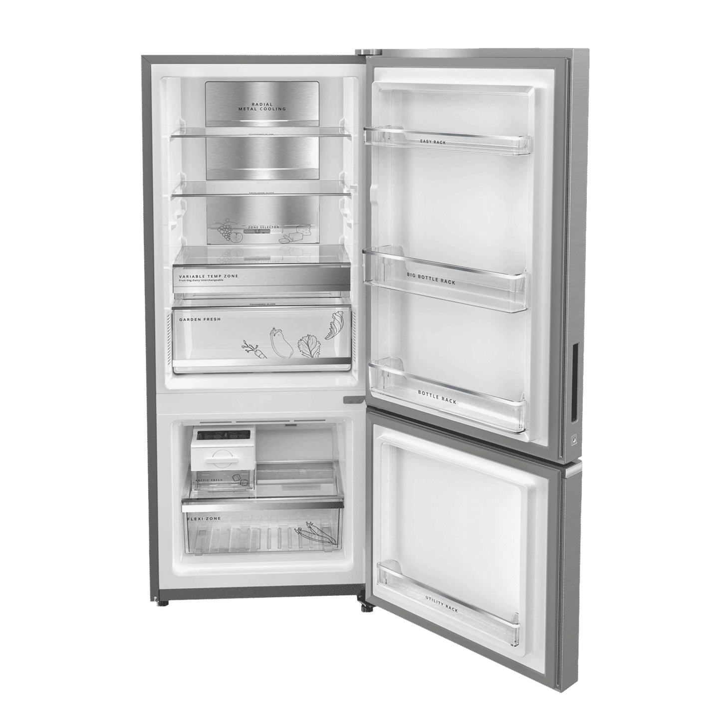 Whirlpool Intellifresh Pro 285 Litres 2 Star Frost Free Double Door Bottom Mount Convertible Refrigerator with 6th Sense Technology (IFPRO BM INV CNV 3, Grey)