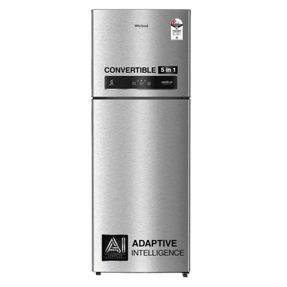 Whirlpool Intellifresh 480 431 Litres 2 Star Frost Free Double Door Convertible Refrigerator with 6th Sense Technology (Grey)
