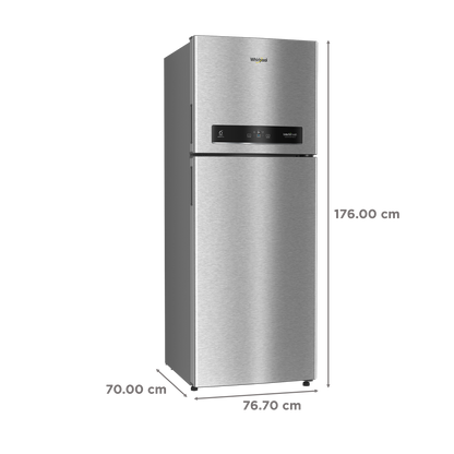 Whirlpool Intellifresh 480 431 Litres 2 Star Frost Free Double Door Convertible Refrigerator with 6th Sense Technology (Grey)