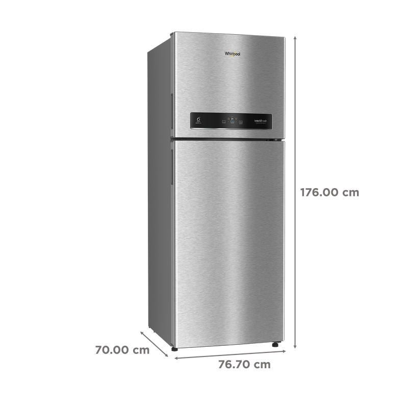 Whirlpool Intellifresh 480 431 Litres 2 Star Frost Free Double Door Convertible Refrigerator with 6th Sense Technology (Grey)