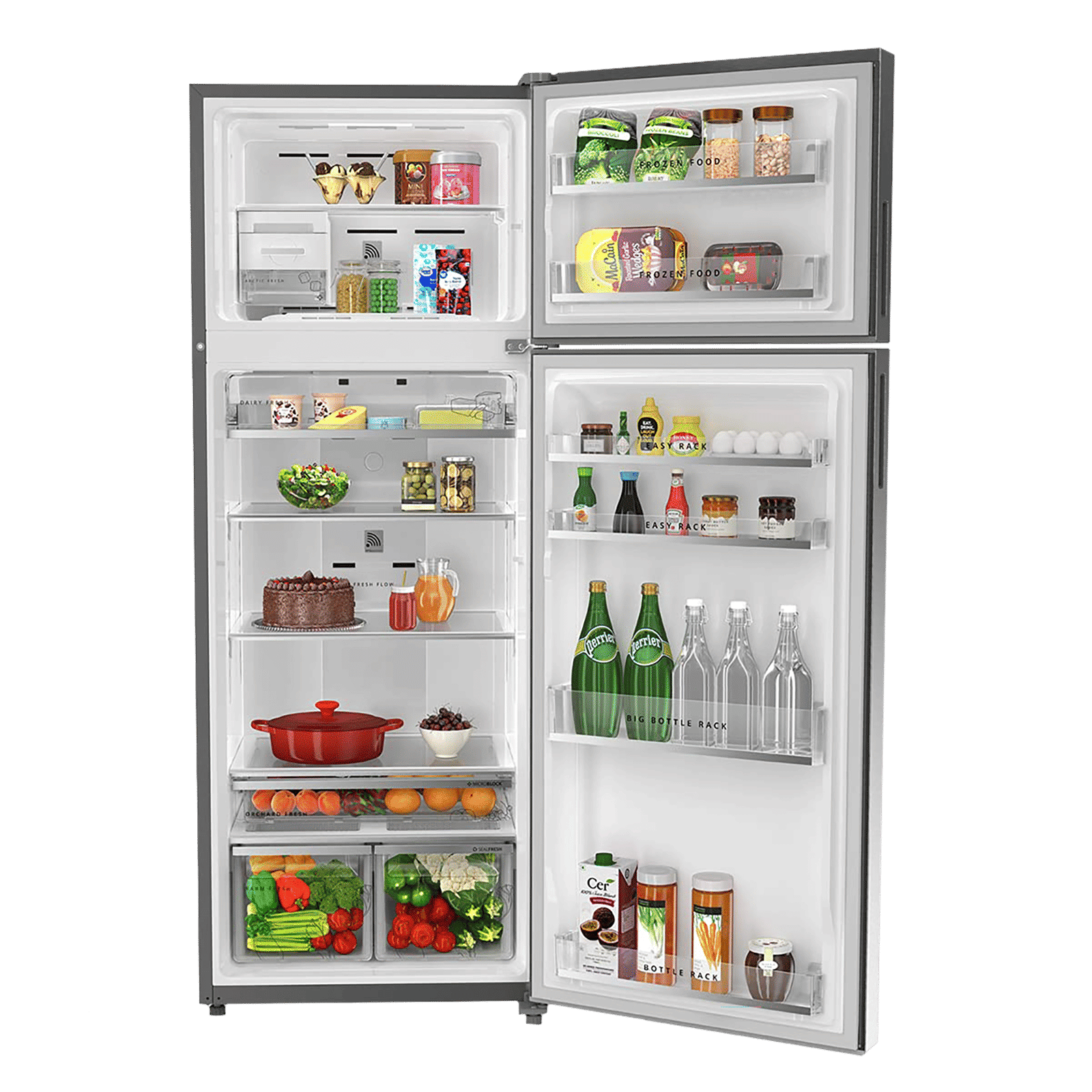 Whirlpool Intellifresh 480 431 Litres 2 Star Frost Free Double Door Convertible Refrigerator with 6th Sense Technology (Grey)