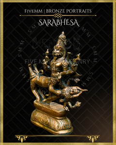 Sarabhesvara Shiva Panchaloha Bronze Icon - 6"