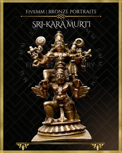 Vishnu with Lakshmi on Garuda Panchaloha Bronze Icon - 5"