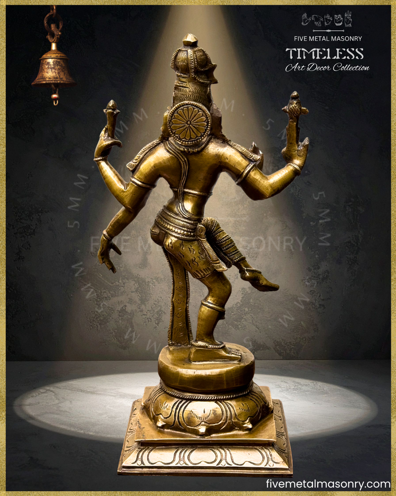 Ardhanarisvara | Shiva-Parvati composite Panchaloha Bronze Icon - 13"- Timeless Collection