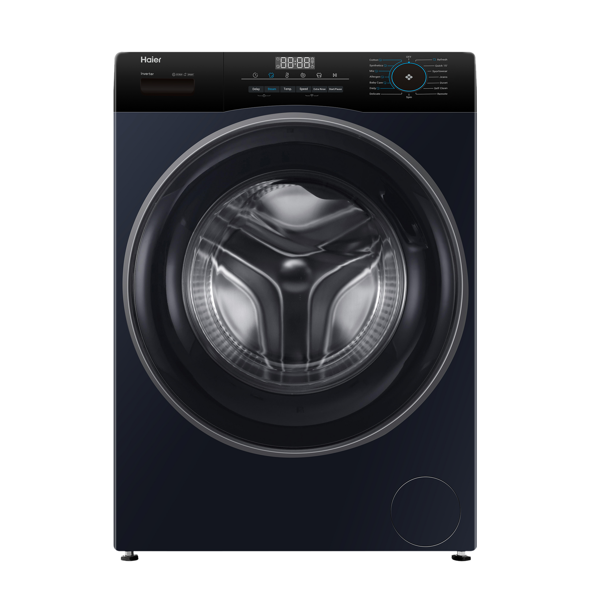 Haier 7 kg 5 Star Inverter Fully Automatic Front Load Washing Machine (HW70-IM12929BKU1, Anti Bacterial Technology, Black)