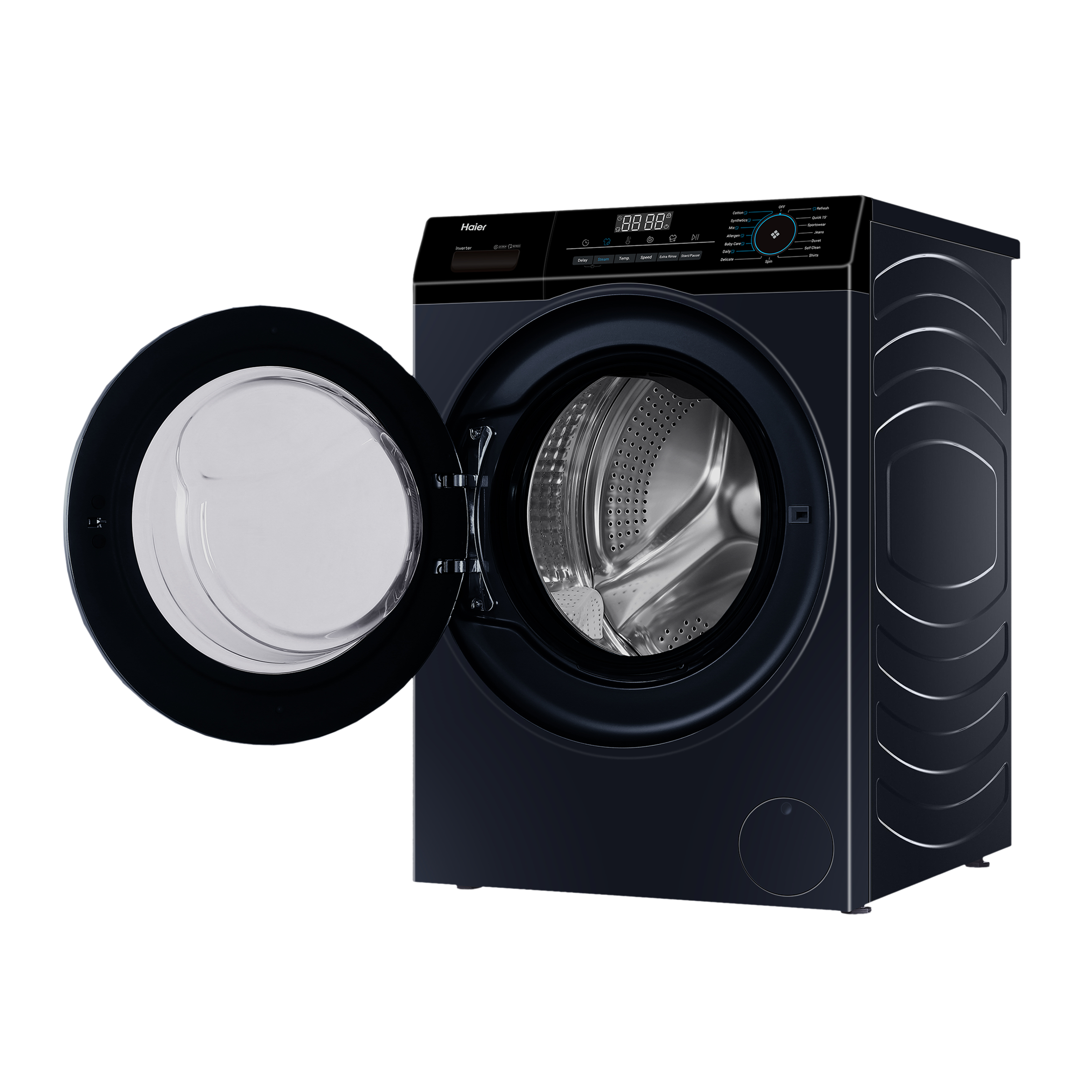 Haier 7 kg 5 Star Inverter Fully Automatic Front Load Washing Machine (HW70-IM12929BKU1, Anti Bacterial Technology, Black)