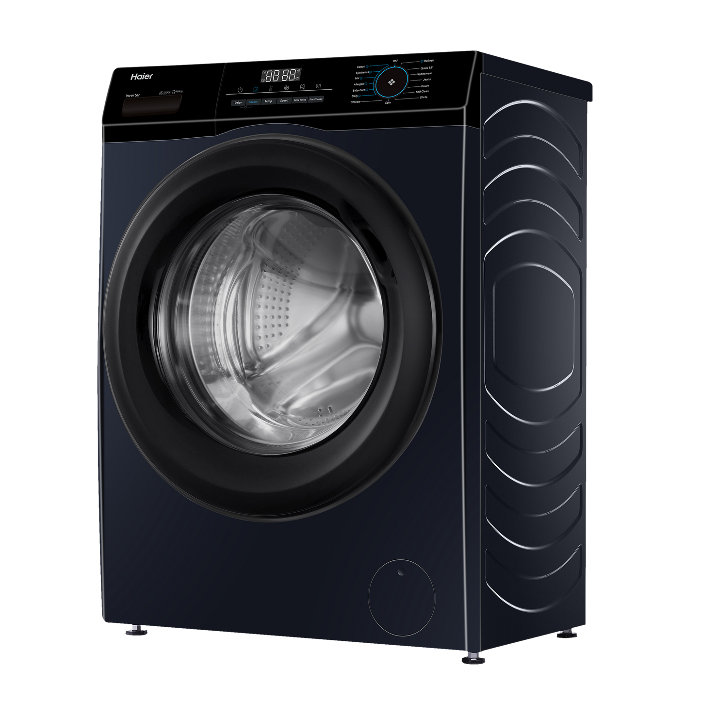 Haier 7 kg 5 Star Inverter Fully Automatic Front Load Washing Machine (HW70-IM12929BKU1, Anti Bacterial Technology, Black)