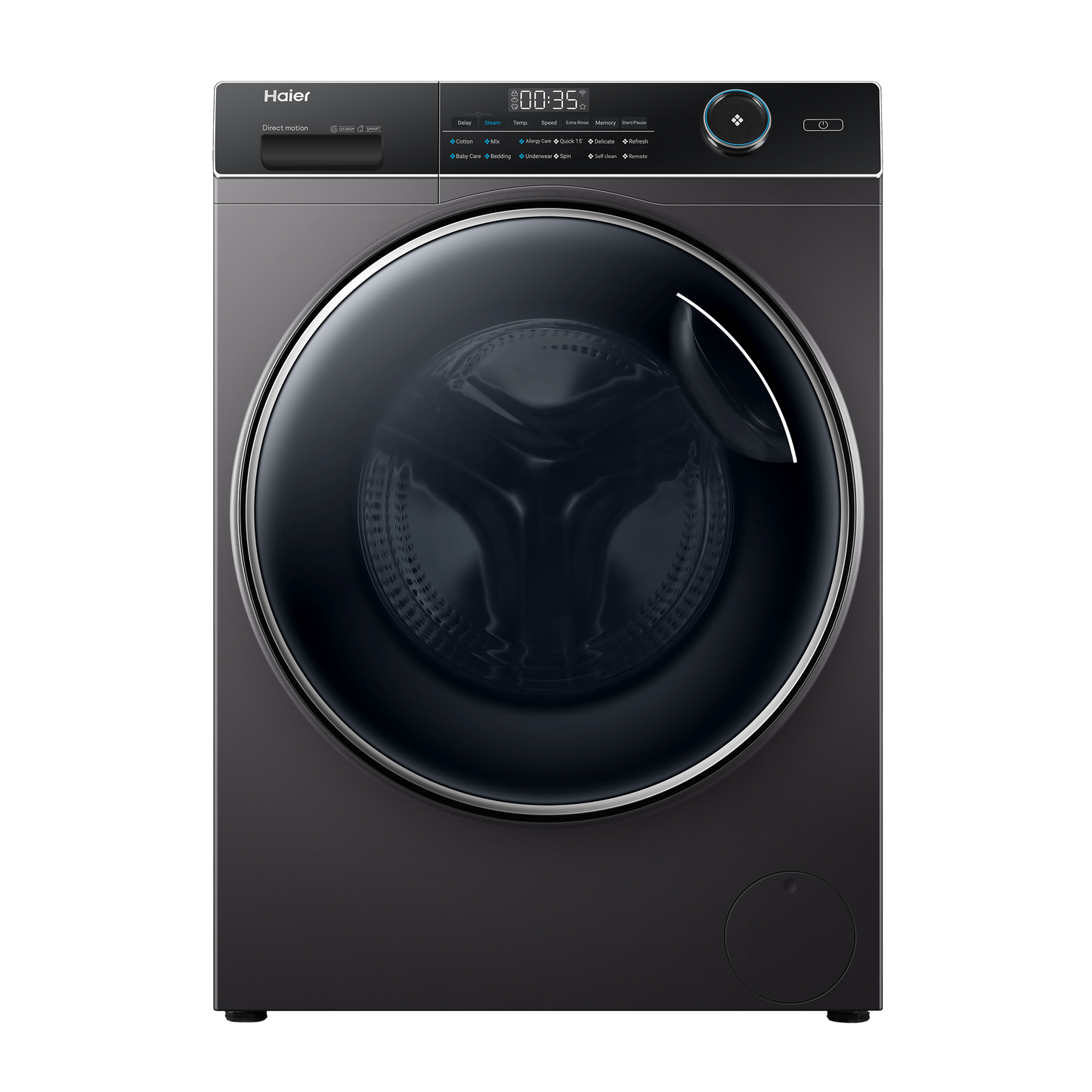 Haier 9 kg Fully Automatic Front Load Washing Machine (HW90-DM14959CS8U1, Direct Motion Motor, Dark Jade Silver)