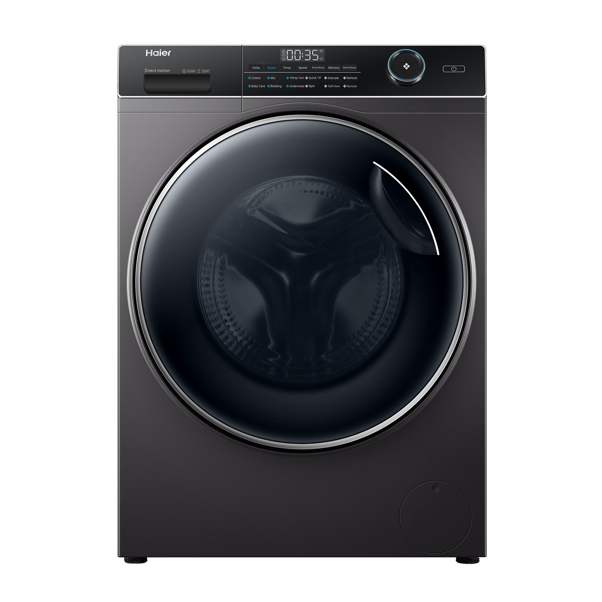 Haier 9 kg Fully Automatic Front Load Washing Machine (HW90-DM14959CS8U1, Direct Motion Motor, Dark Jade Silver)