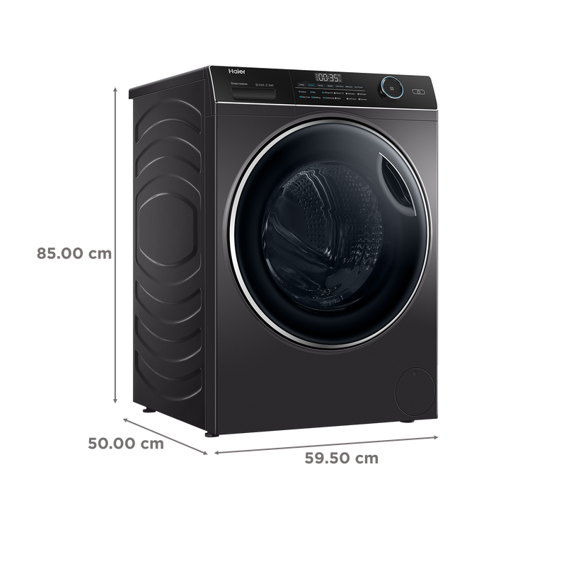 Haier 9 kg Fully Automatic Front Load Washing Machine (HW90-DM14959CS8U1, Direct Motion Motor, Dark Jade Silver)