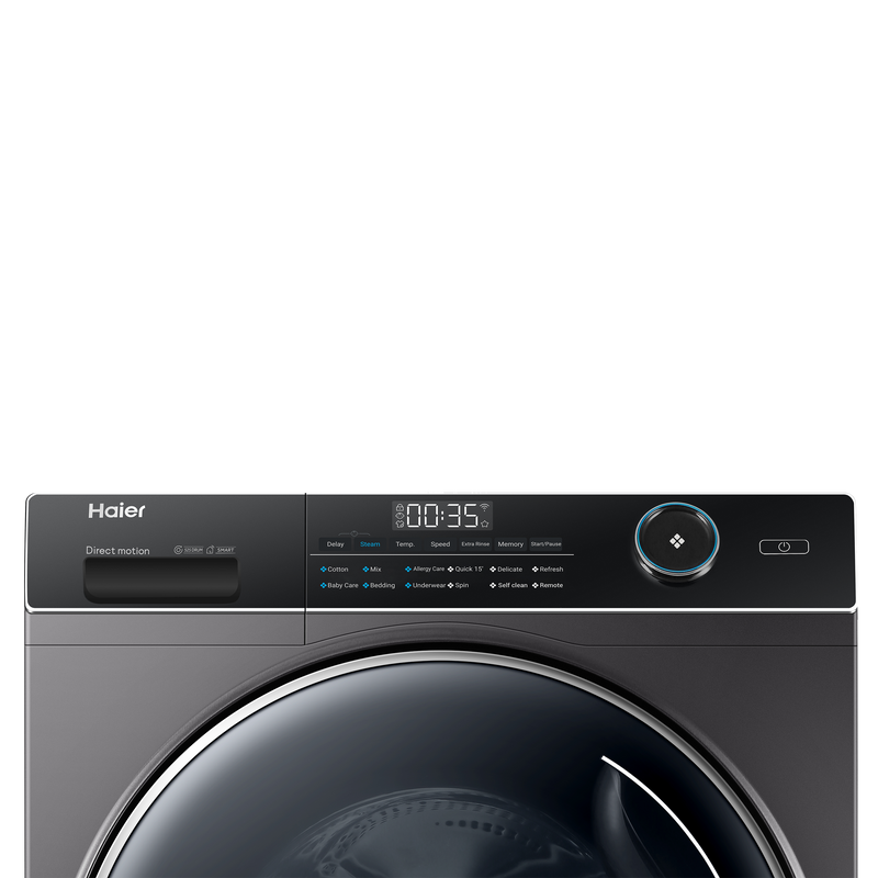 Haier 9 kg Fully Automatic Front Load Washing Machine (HW90-DM14959CS8U1, Direct Motion Motor, Dark Jade Silver)