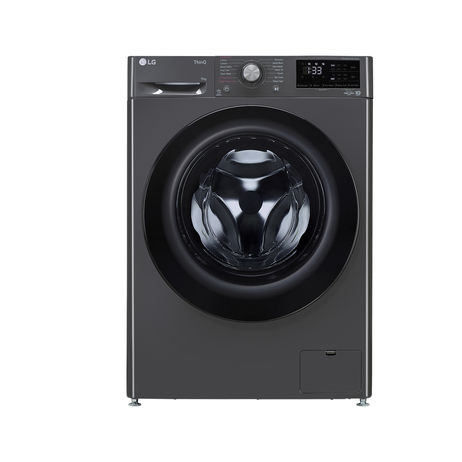 LG 8 Kg 5 Star Inverter Fully Automatic Front Load Washing Machine (FHP1208A5M.AMBQEIL, In-built Heater, Middle Black)