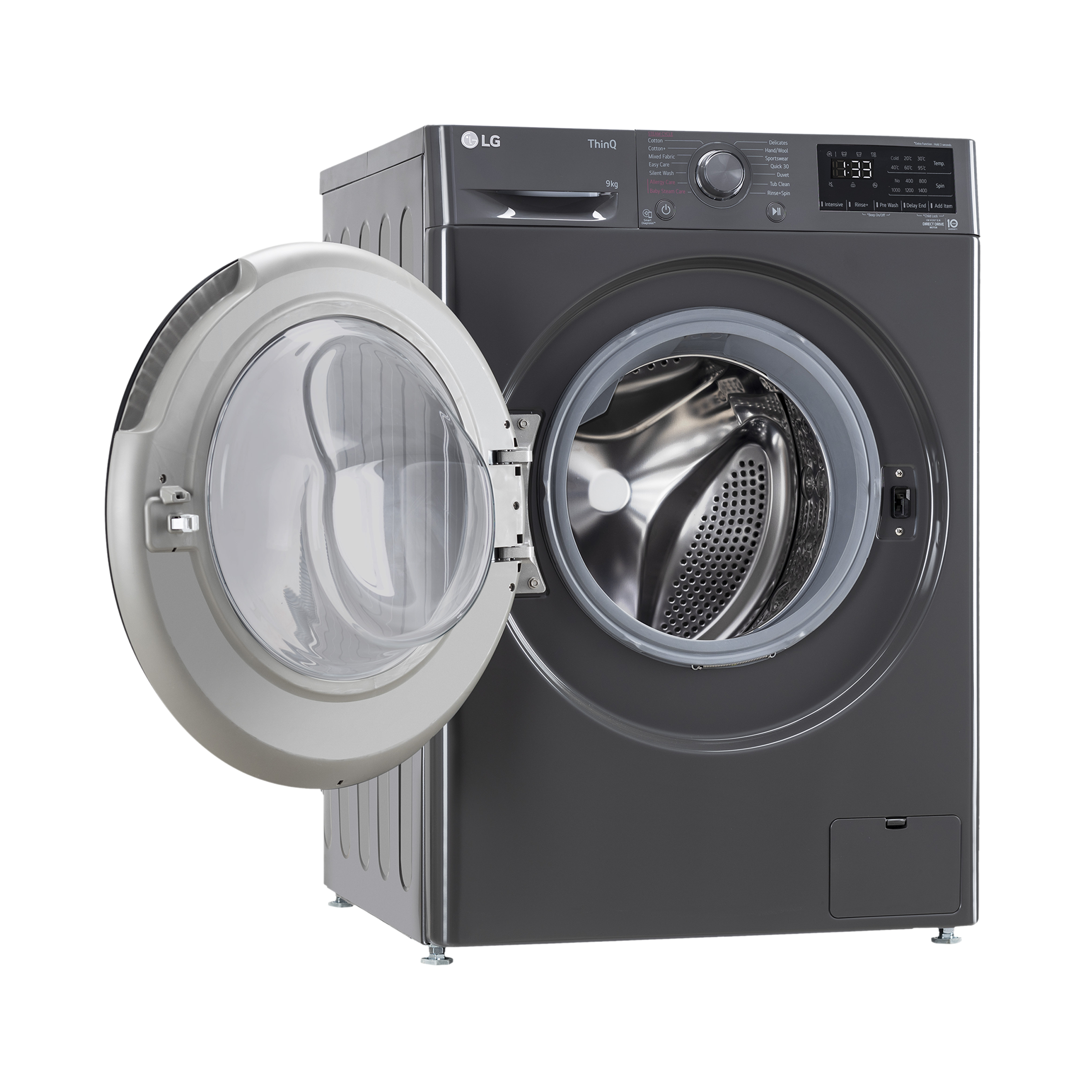 LG 8 Kg 5 Star Inverter Fully Automatic Front Load Washing Machine (FHP1208A5M.AMBQEIL, In-built Heater, Middle Black)