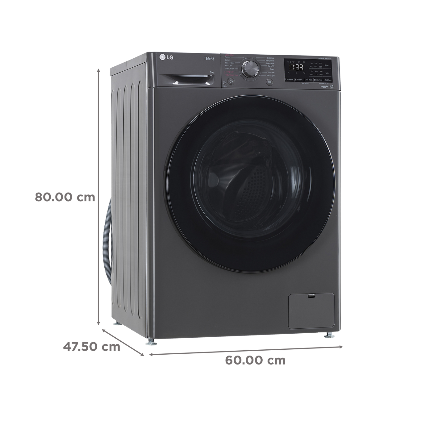 LG 8 Kg 5 Star Inverter Fully Automatic Front Load Washing Machine (FHP1208A5M.AMBQEIL, In-built Heater, Middle Black)
