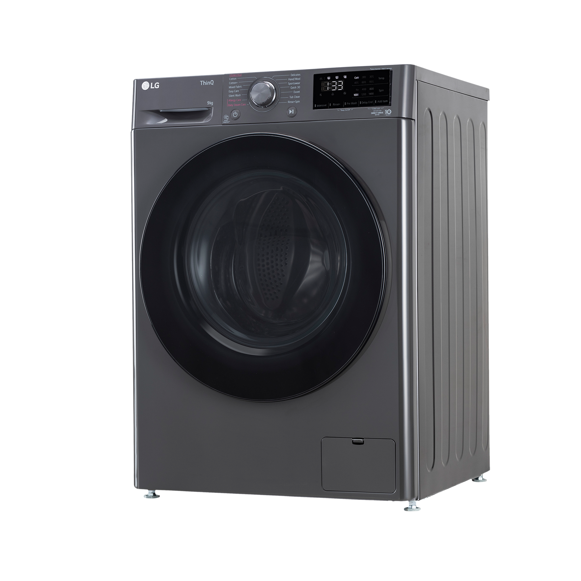 LG 8 Kg 5 Star Inverter Fully Automatic Front Load Washing Machine (FHP1208A5M.AMBQEIL, In-built Heater, Middle Black)