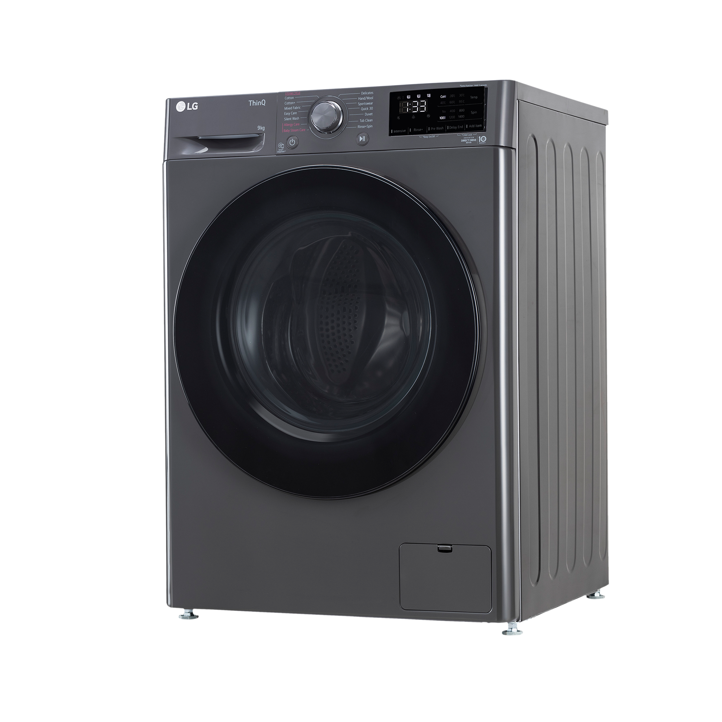 LG 8 Kg 5 Star Inverter Fully Automatic Front Load Washing Machine (FHP1208A5M.AMBQEIL, In-built Heater, Middle Black)