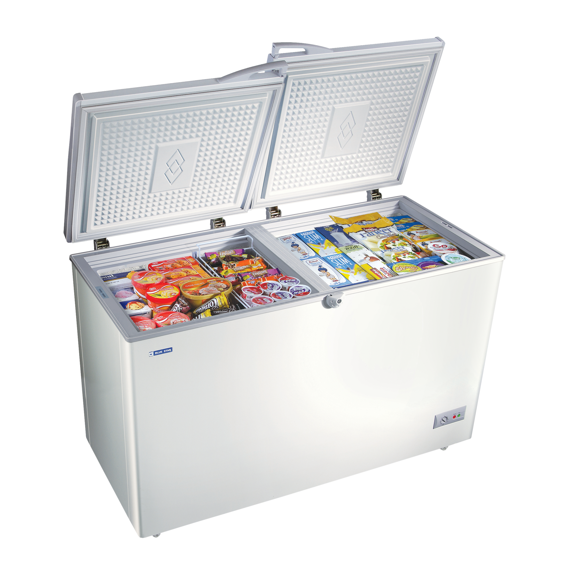 Blue Star 335 Litres Double Door Chest Freezer (Direct Cooling Technology, CHFK350DGS, White)