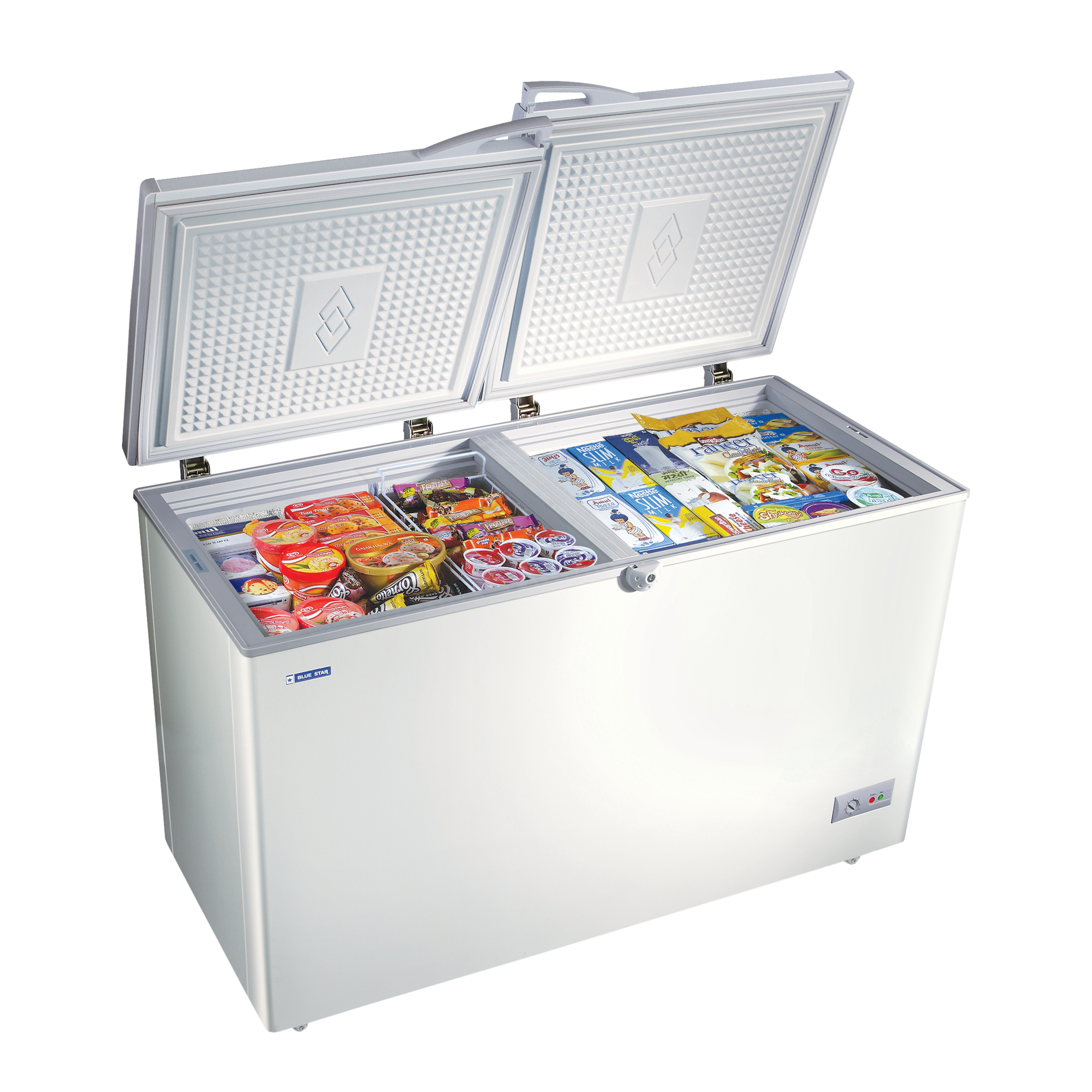 Blue Star 335 Litres Double Door Chest Freezer (Direct Cooling Technology, CHFK350DGS, White)