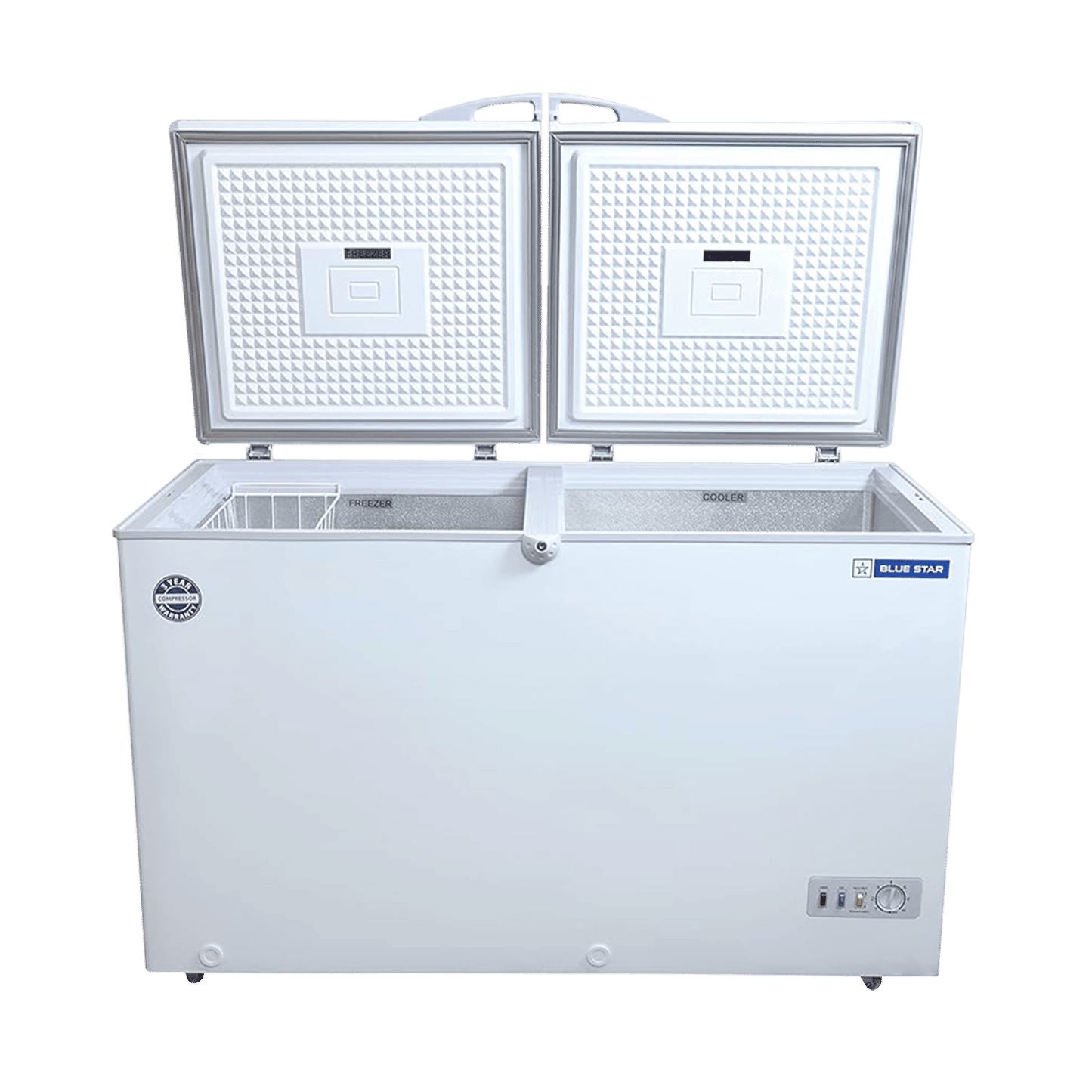 Blue Star 335 Litres Double Door Chest Freezer (Direct Cooling Technology, CHFK350DGS, White)