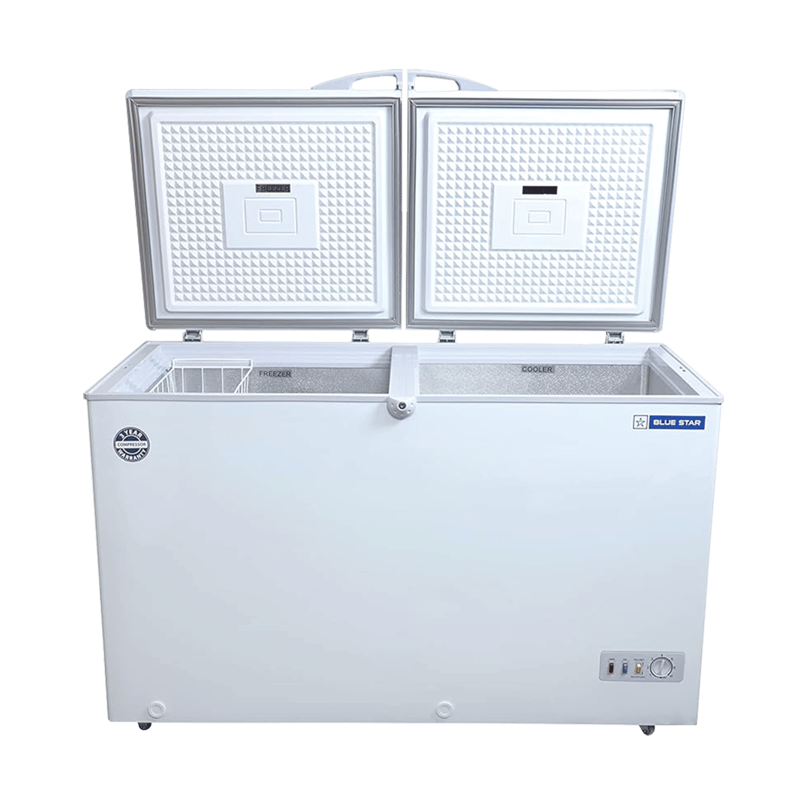 Blue Star 335 Litres Double Door Chest Freezer (Direct Cooling Technology, CHFK350DGS, White)