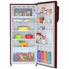 Haier 185 Litres 2 Star Direct Cool Single Door Refrigerator with Antibacterial Gasket (HED-192RS-P, Red Steel)