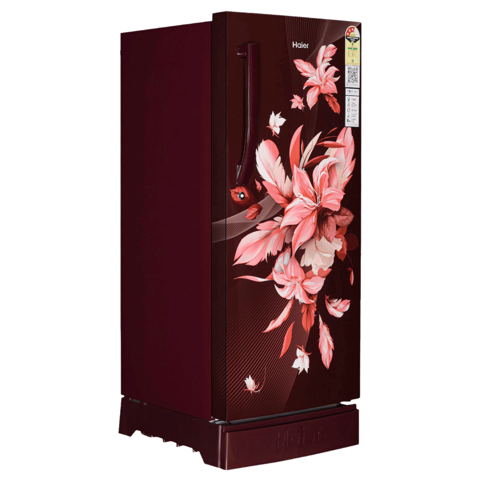 Haier 190 Litres 3 Star Direct Cool Single Door Refrigerator with Antibacterial Gasket (HED-203RFB-P, Red Opal)
