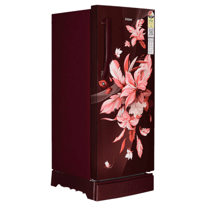 Haier 190 Litres 3 Star Direct Cool Single Door Refrigerator with Antibacterial Gasket (HED-203RFB-P, Red Opal)