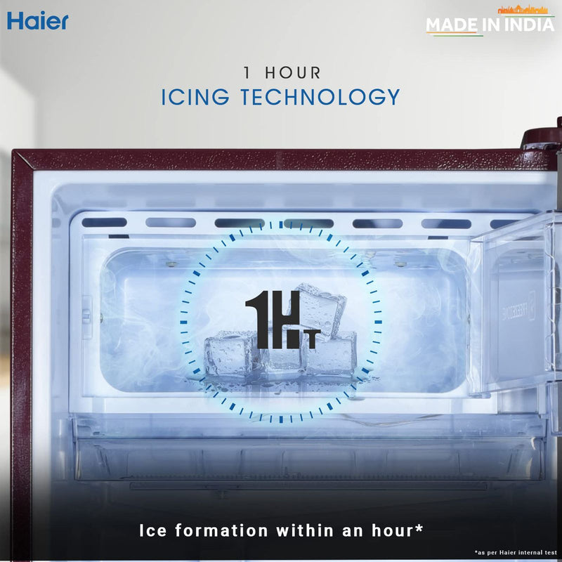 Haier 190 Litres 3 Star Direct Cool Single Door Refrigerator with Antibacterial Gasket (HED-203RFB-P, Red Opal)