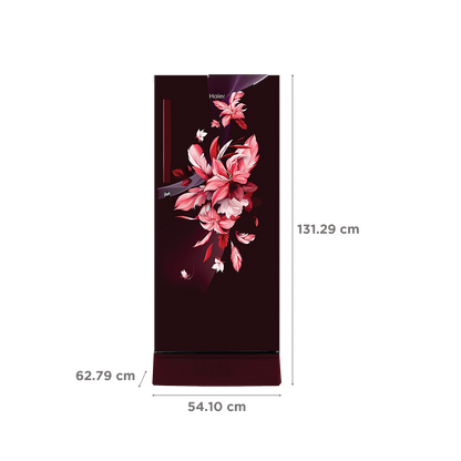 Haier 190 Litres 3 Star Direct Cool Single Door Refrigerator with Antibacterial Gasket (HED-203RFB-P, Red Opal)