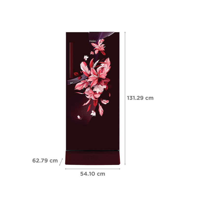 Haier 190 Litres 3 Star Direct Cool Single Door Refrigerator with Antibacterial Gasket (HED-203RFB-P, Red Opal)