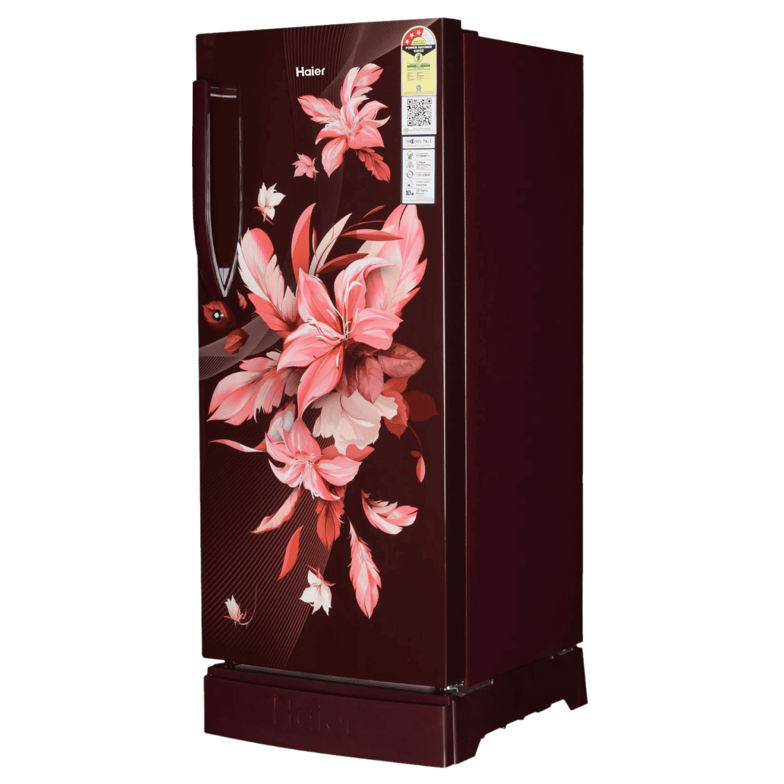 Haier 190 Litres 3 Star Direct Cool Single Door Refrigerator with Antibacterial Gasket (HED-203RFB-P, Red Opal)
