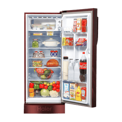 Haier 190 Litres 3 Star Direct Cool Single Door Refrigerator with Antibacterial Gasket (HED-203RFB-P, Red Opal)
