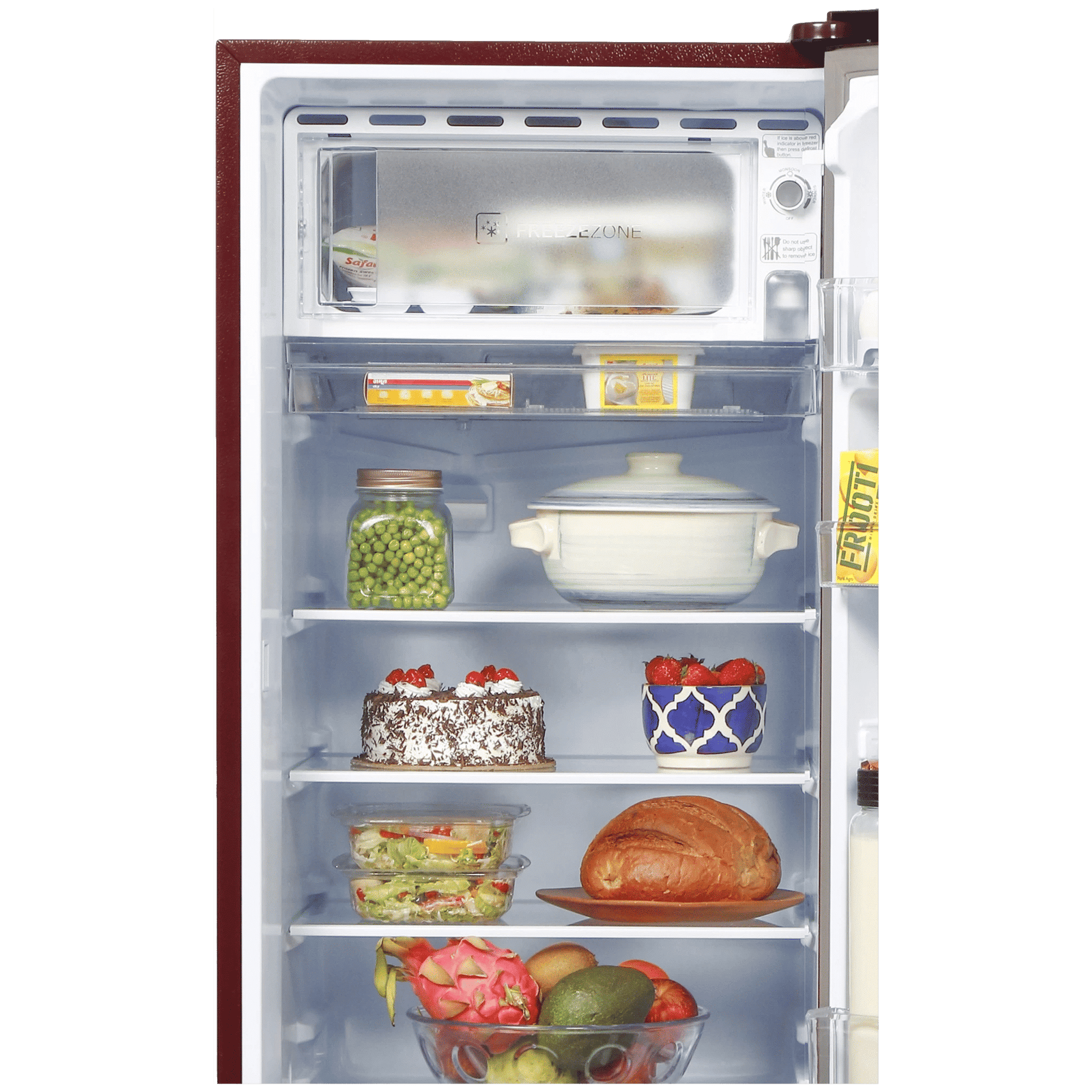 Haier 190 Litres 3 Star Direct Cool Single Door Refrigerator with Antibacterial Gasket (HED-203RFB-P, Red Opal)