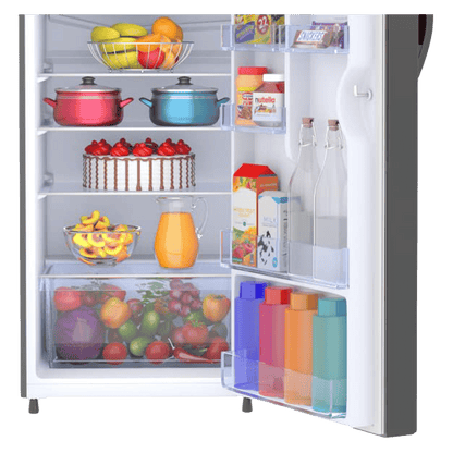 Haier 190 Litres 5 Star Direct Cool Single Door Refrigerator with Antibacterial Gasket (HED-205DS-P, Dazzle Steel)